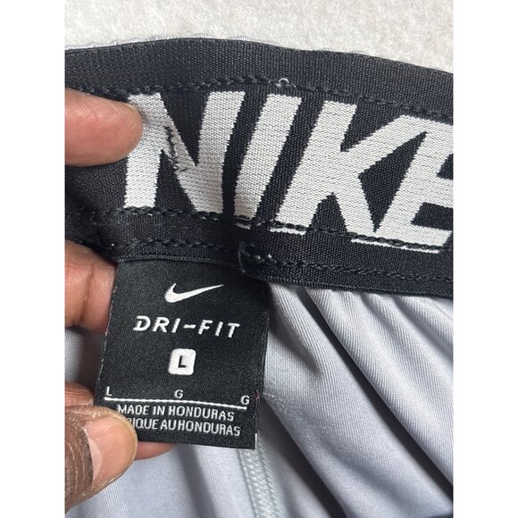 Nike Dri-FIT Mens Athletic Shorts Size L Gray & Navy Polyester - Picture 5 of 7